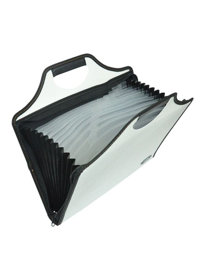 FIS A4 Expanding File With Handle White/Black - Image 1