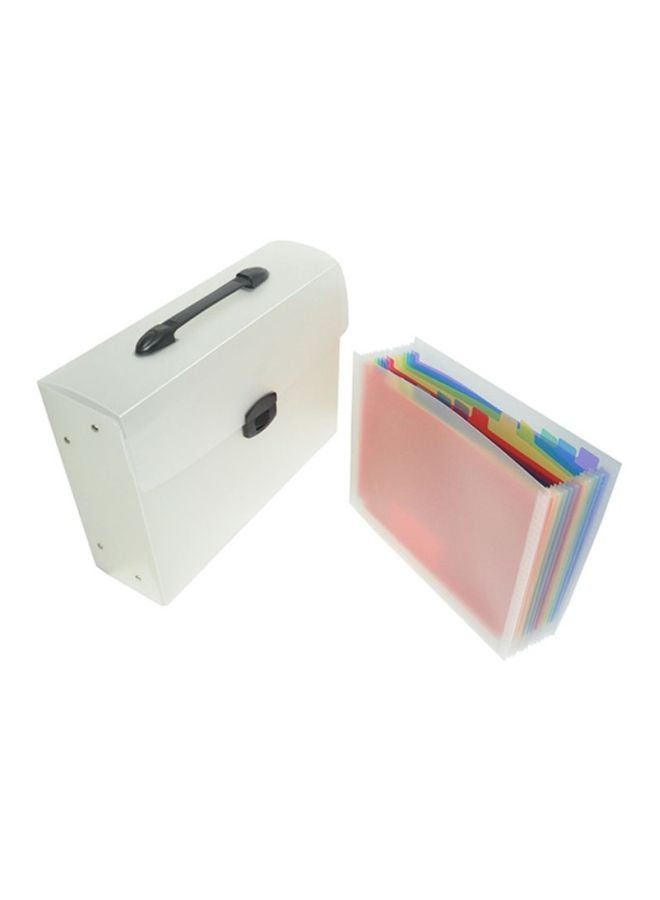 إف اي أس  ملف قابل للتوسيع بتصميم محمول مزود بفقل وجيوب 13 لوناً مقاس 350 × 255 مم أبيض - Image 1