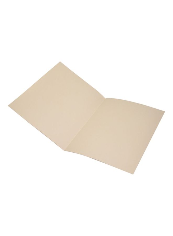 إف اي أس  طقم مجلدات بقصّة مربعة بدون مثبتات من 100 قطعة بيج - Image 1