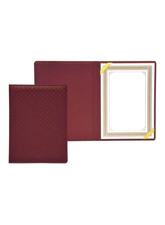 إف اي أس  حافظة شهادات مقاس A4 من مادة البولي يوريثان كستنائي