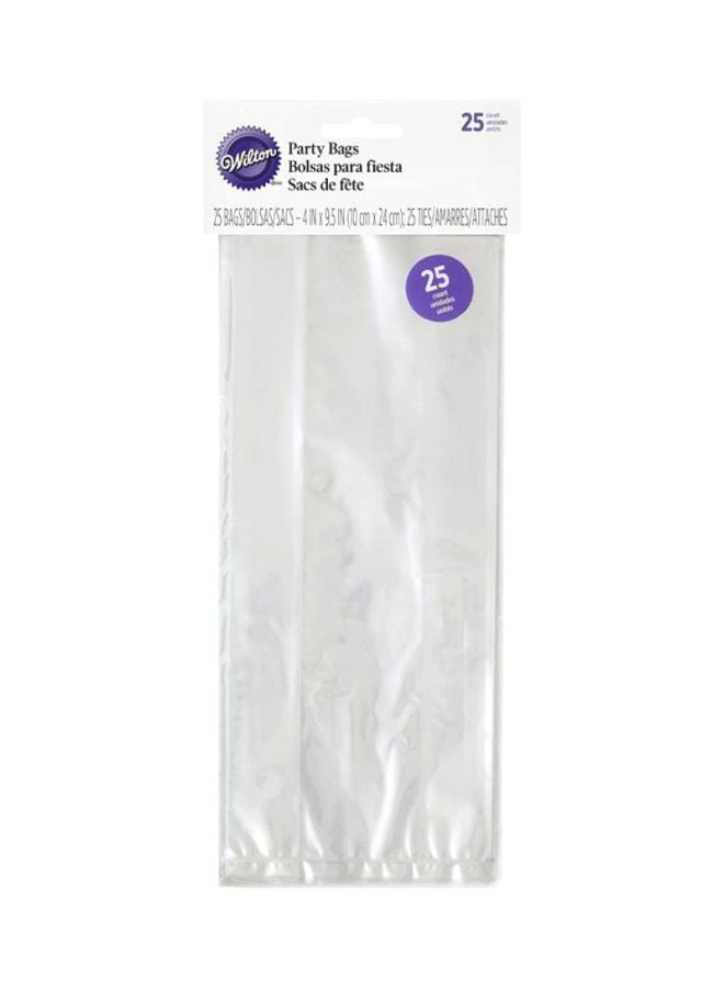 Wilton 25-Piece Party Bags With Ties 4x9.5inch - Image 1