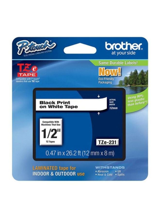 brother - Laminated Label Tape White - Image 1