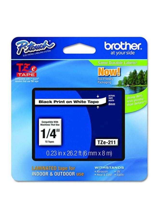 brother Laminated Label Tape Black - Image 1