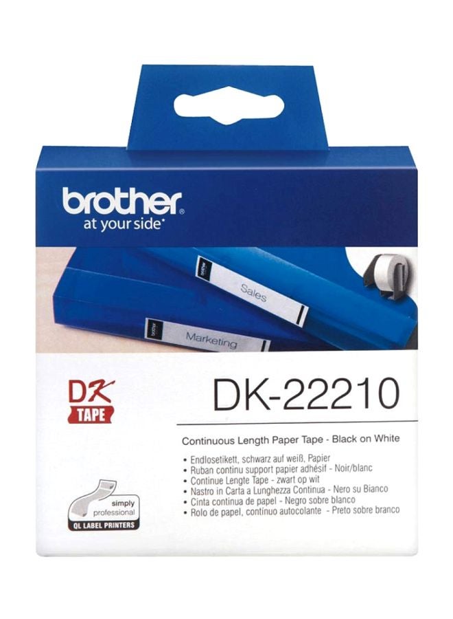 brother Continuous Paper Tape White/Black