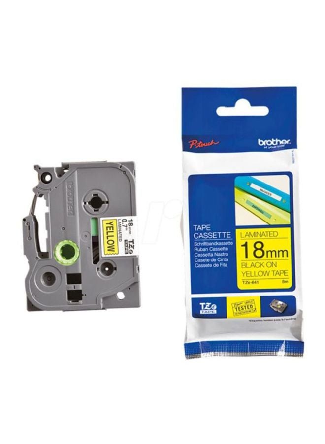 brother Labelling Tape 18Mm Yellow/White - Image 1