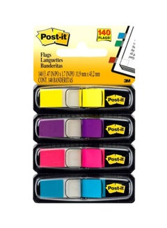 3M 140-Piece Post-it Tape Flags Bright Blue/Bright Pink/Bright Purple  - Image 1