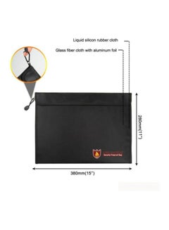 Voberry Waterproof Fireproof Document Bag Black  - Image 2
