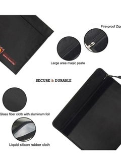 Voberry Waterproof Fireproof Document Bag Black  - Image 3
