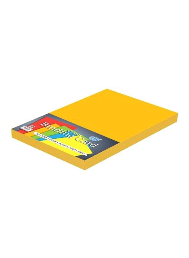 طقم بطاقات تجليد ملونة مكون من 100 قطعة أصفر