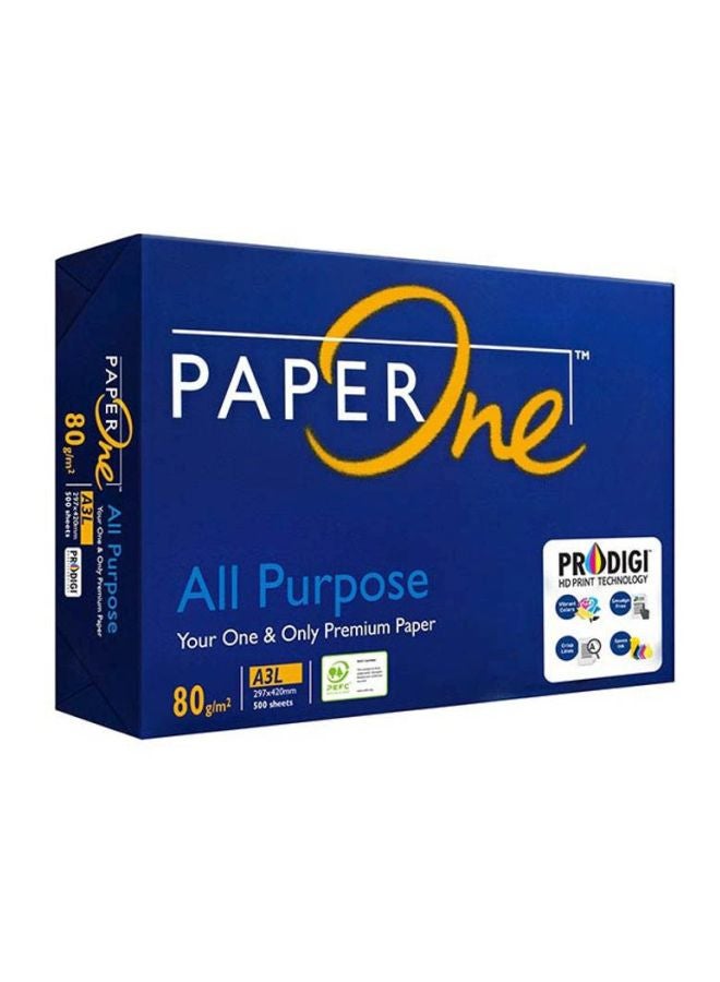 PaperOne - All Purpose Premium Copy Paper, 80 GSM, A3 Size, 500 Sheets Ream A3 - Image 1