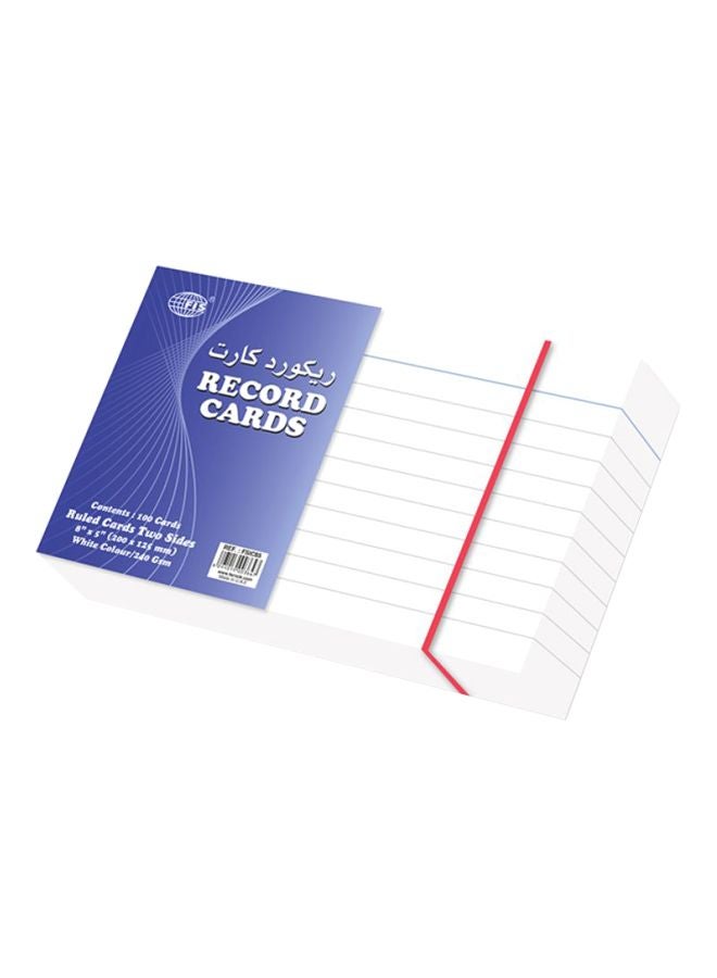 FIS 100-Piece Two Sides Ruled Record Card - Image 1