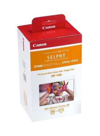 SELPHY Compact Photo Printer Postcard Size Color Ink/Paper Set RP-108 - v1616517875/N21985300A_1