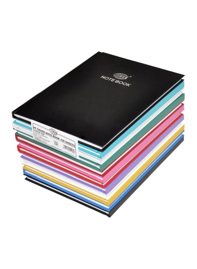 FIS 12-Piece PP Cover Single Line Notebook Black/Blue/Red - Image 1