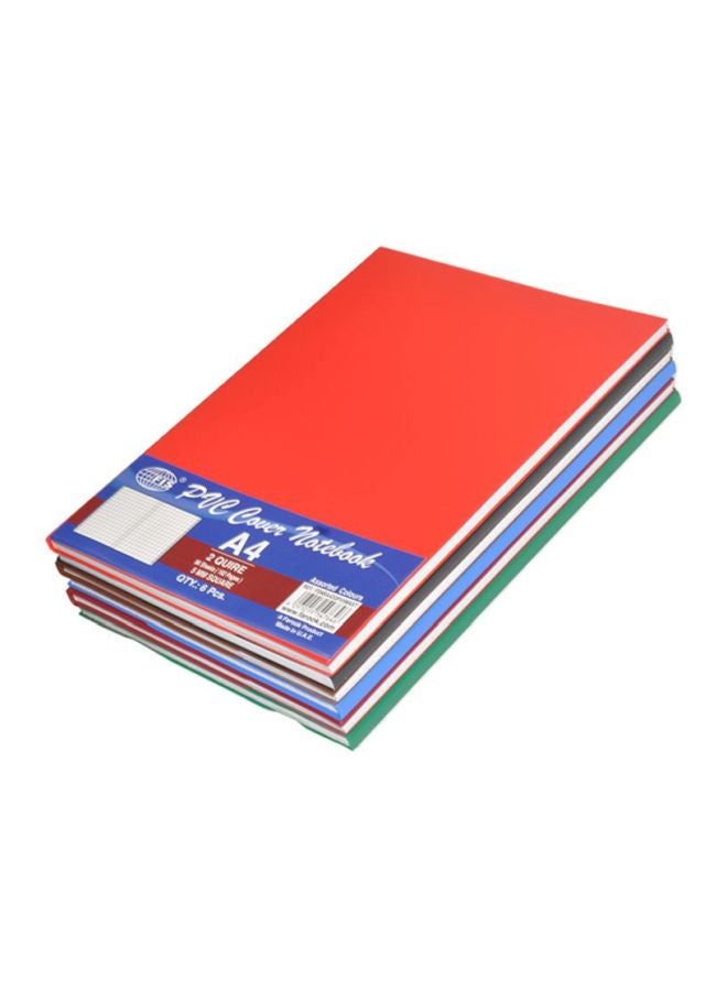 FIS 6-Piece A4 PVC Cover Notebook Multicolour - Image 1