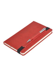 120-Sheets Executive Square Notebook With Pen Maroon