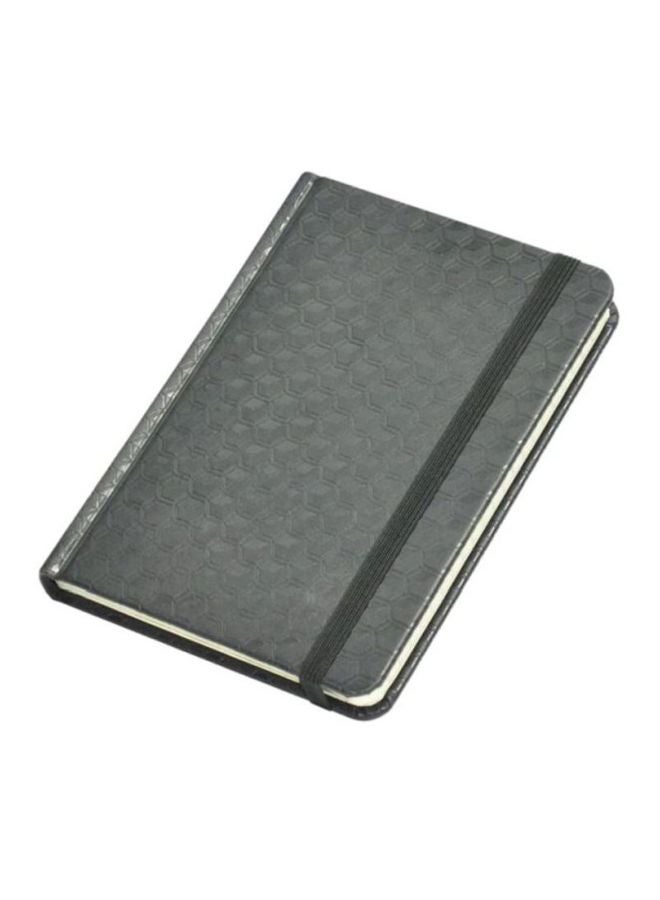 FIS A6 PU Cover Single Ruled Notebook With Elastic Band Grey/Black  - Image 1