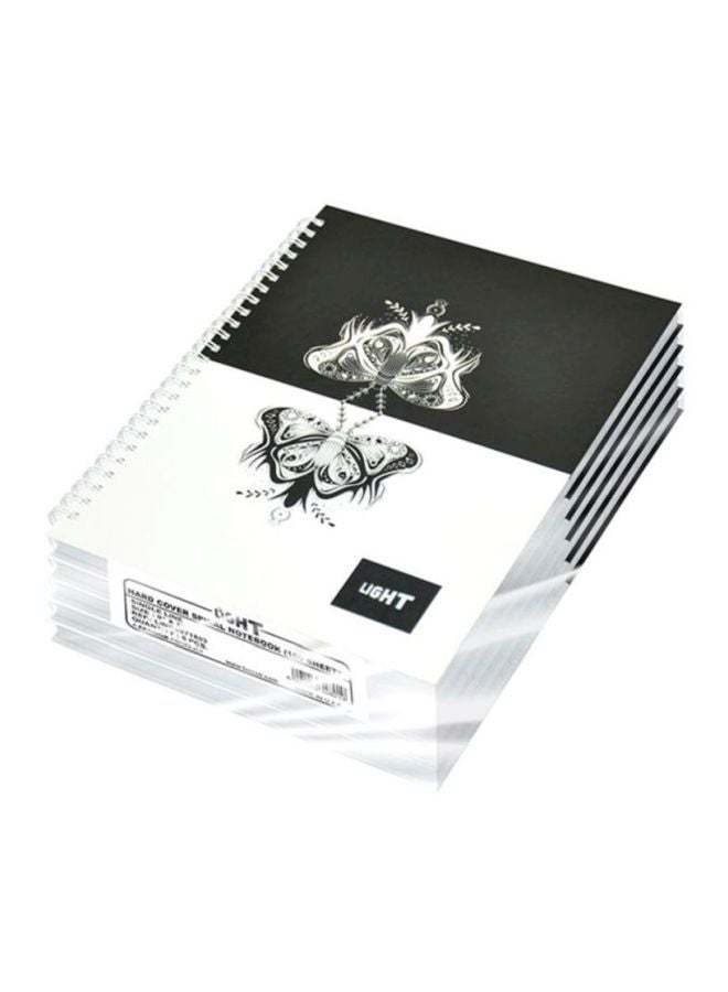 FIS 5-Piece Hard Cover Notebook Set White/Black - Image 1