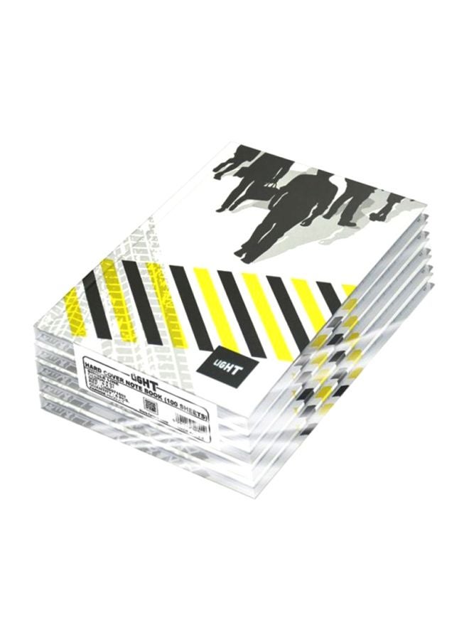 FIS 5-Piece Hard Cover Notebook Set White/Grey/Yellow - Image 1