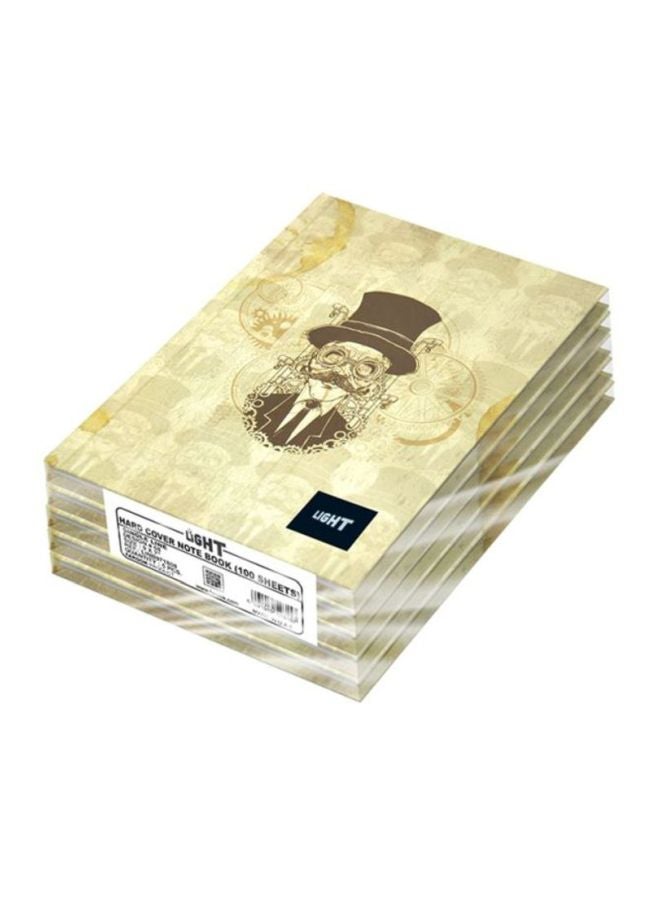 إف اي أس  طقم دفاتر ملاحظات بغلاف مقوّى مكوّن من 5 قطع بيج / بني - Image 1