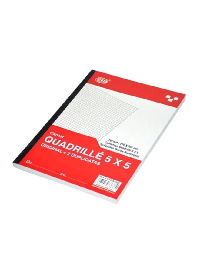FIS A5 French Triplicate Book White - Image 1