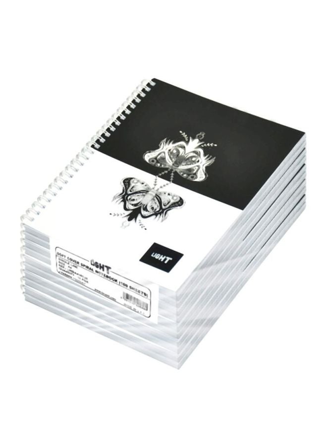 إف اي أس  طقم دفتر ملاحظات بسلك قياس A4 مع غطاء ناعم من 10 قطع أبيض/ أسود - Image 1