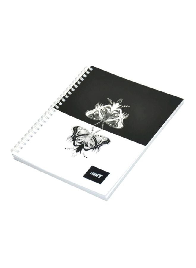 إف اي أس  طقم دفتر ملاحظات بسلك قياس A4 مع غطاء ناعم من 10 قطع أبيض/ أسود - Image 2