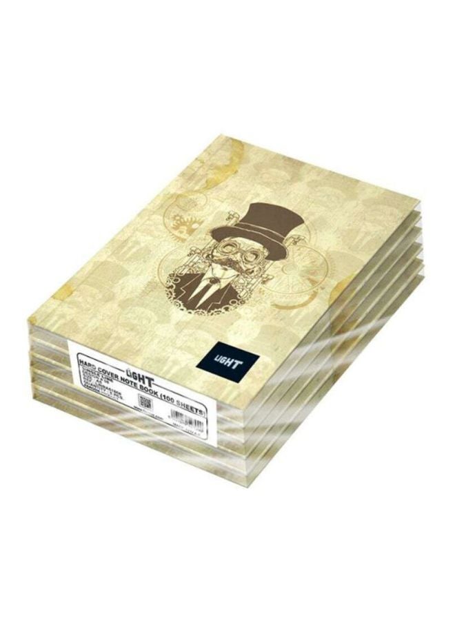 FIS 5-Piece A5 Hard Cover Notebook Book Set Yellow/Black - Image 1