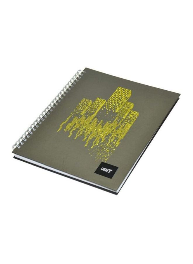 FIS 5-Piece Hard Cover Spiral Notebook Set Grey/Yellow - Image 3