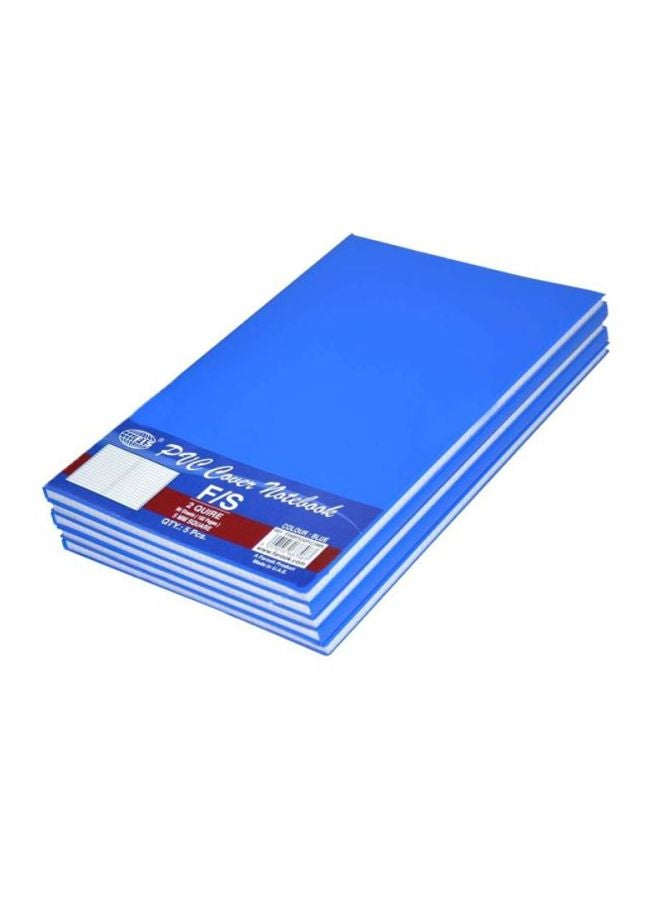 إف اي أس  مجموعة دفاتر ملاحظات بغلاف من البولي فينيل الكلوريد من 5 قطع أزرق - Image 1