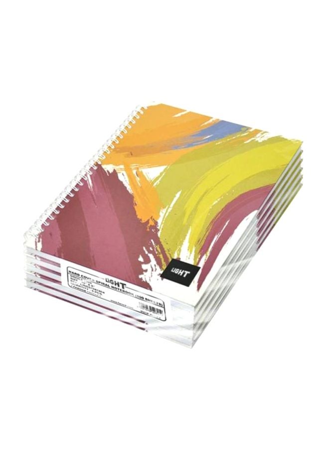 FIS 5-Piece Hard Cover Spiral Notebook Set Red/Green/Yellow - Image 1