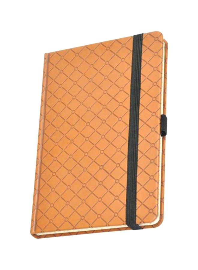 إف اي أس  دفتر ملاحظات من جلد البولي يوريثان الإيطالي وبغلاف مرن برتقالي - Image 1