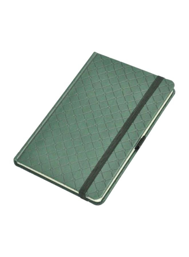 FIS Italian PU Cover Single Ruled Notebook With Elastic Band Green - Image 1