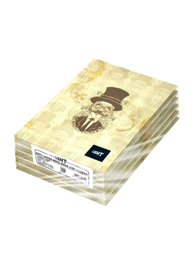 إف اي أس  طقم دفتر ملاحظات بسلك قياس A4 مع غطاء صلب من 5 قطع بيج / بني - Image 1