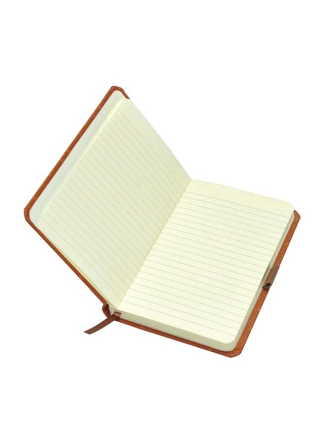 FIS A6 Italian PU Cover Notebook With Elastic Band Brown - Image 2