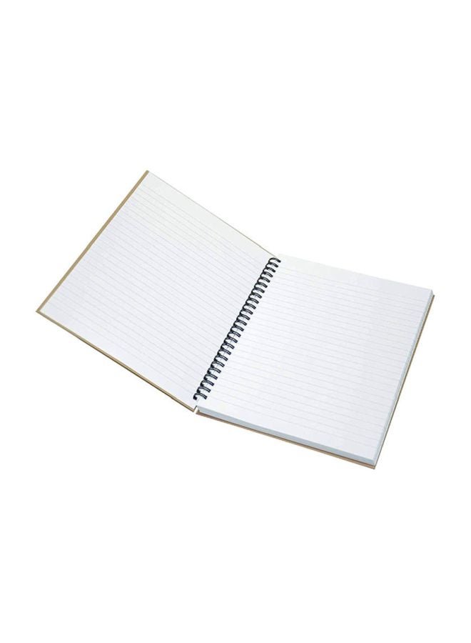 FIS 5-Piece A5 Light Spiral Hard Cover Notebook Set, 100 Pages Beige/Black - Image 2