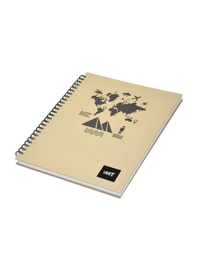 FIS 5-Piece A5 Light Spiral Hard Cover Notebook Set, 100 Pages Beige/Black - Image 3