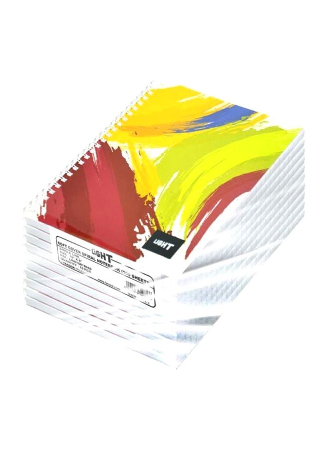 FIS 10-Piece Spiral Soft Cover Notebook Set Red/Green/Yellow - Image 1