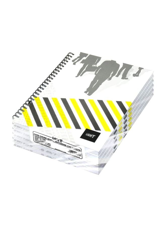FIS 5-Piece Light Spiral Hard Cover Notebook Set White/Grey/Yellow - Image 1