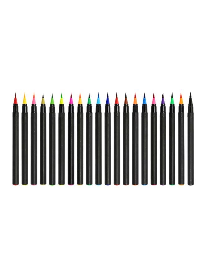 شاربدو فرش ألوان مائية - 20 قطعة أسود/ أزرق/ أخضر - Image 1