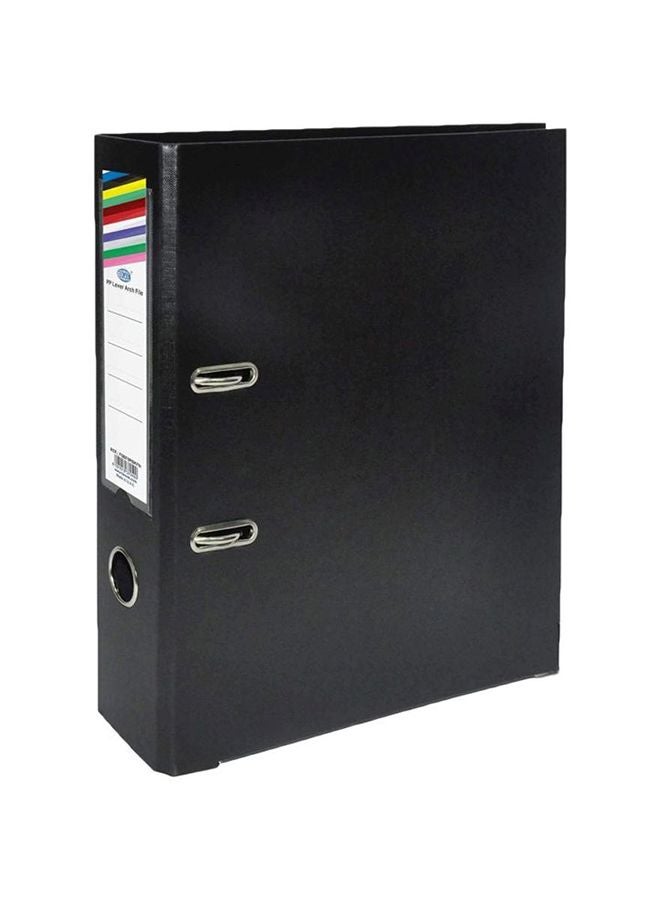 FIS Box File Folder With Fixed Mechanism Lock, 210x330 mm Black - Image 1