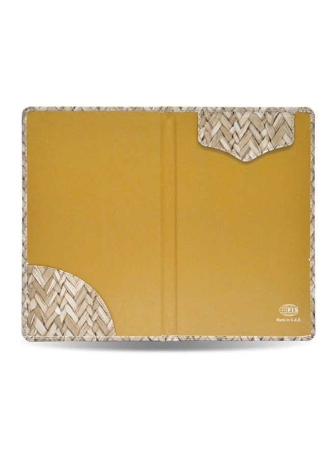 إف اي أس  حافظة فواتير بغطاء مغناطيسي قلاب بيج/أصفر - Image 2
