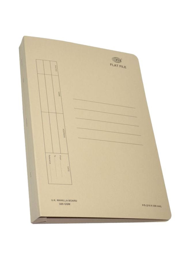 إف اي أس  مجموعة مجلدات مسطحة مزودة بمشبك تثبيت مكونة من 50 قطعة بيج - Image 1