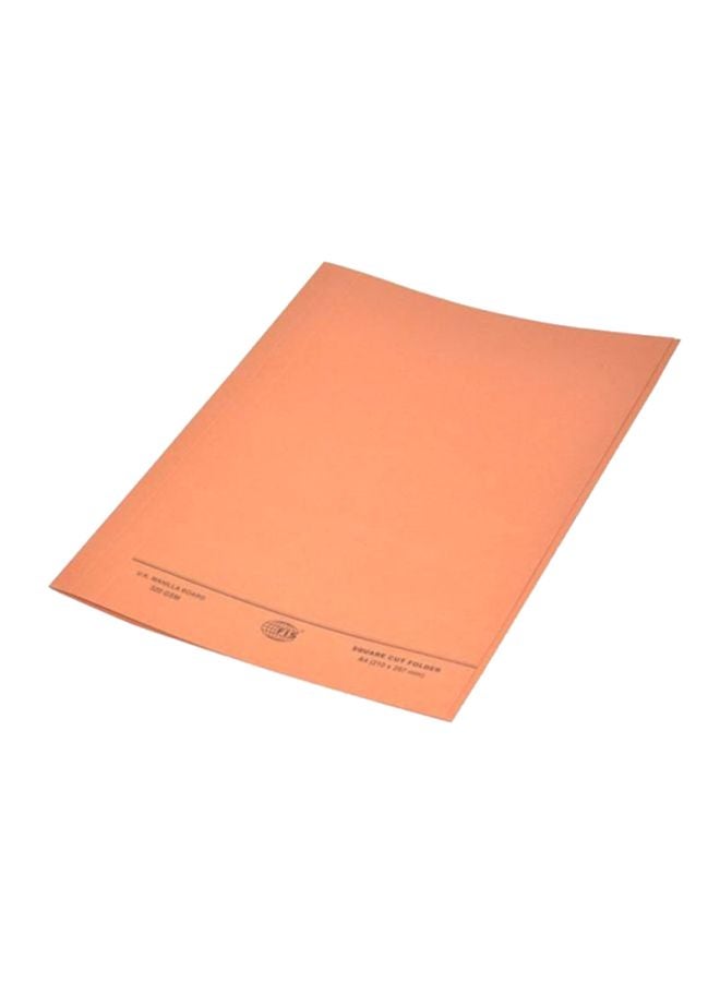 إف اي أس  طقم مجلدات بقصة مربعة قياس A4 من 50 قطعة بدون مشبك برتقالي - Image 1