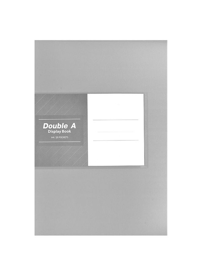 Double A A4 Display Book Grey  - Image 1