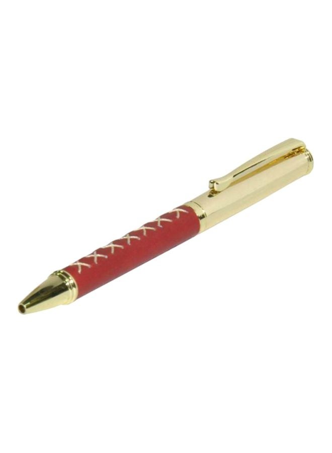 إف اي أس  قلم حبر جاف مع علبة هدايا وغلاف إيطالي ذهب / أحمر - Image 1