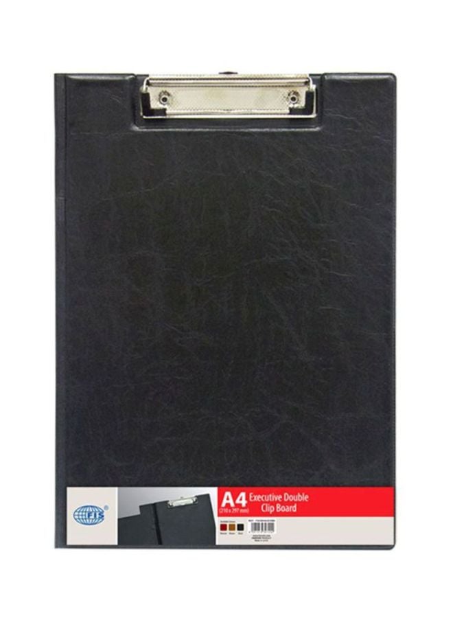 إف اي أس  لوح كتابة تنفيذي مضاعف قياس A4 مزوّد بمشبك أسود/فضي - Image 1