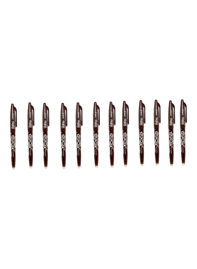 Set Of 12 Frixon Ballpoint Pen Brown