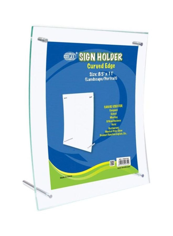 إف اي أس  حامل لافتات بحواف مقوسة شفاف