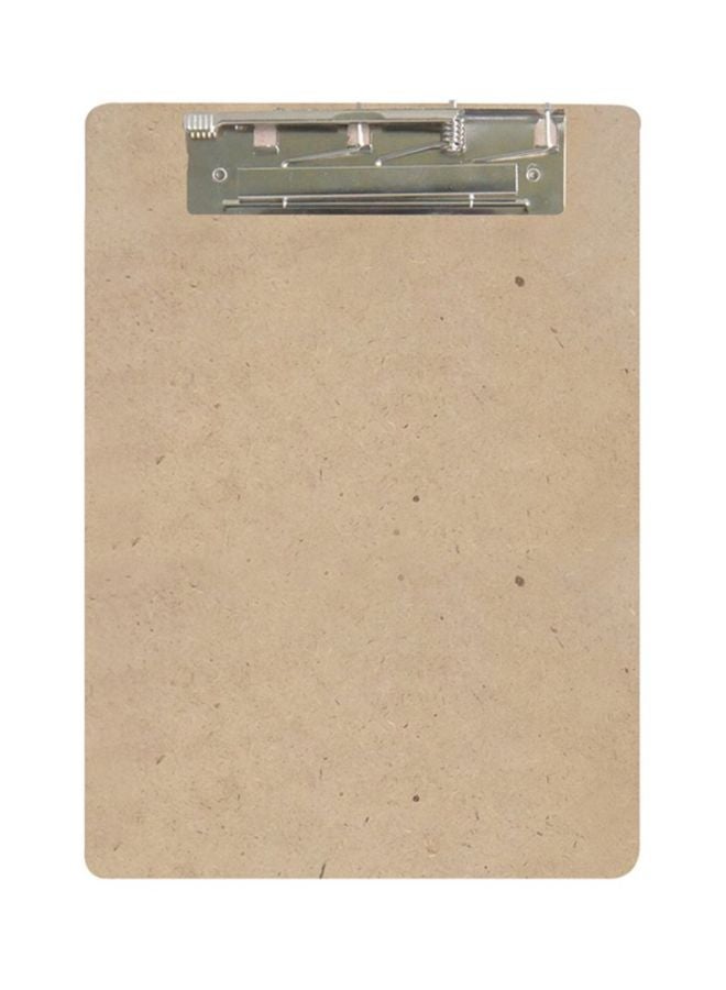 FIS Wooden Clip Board Brown/Silver