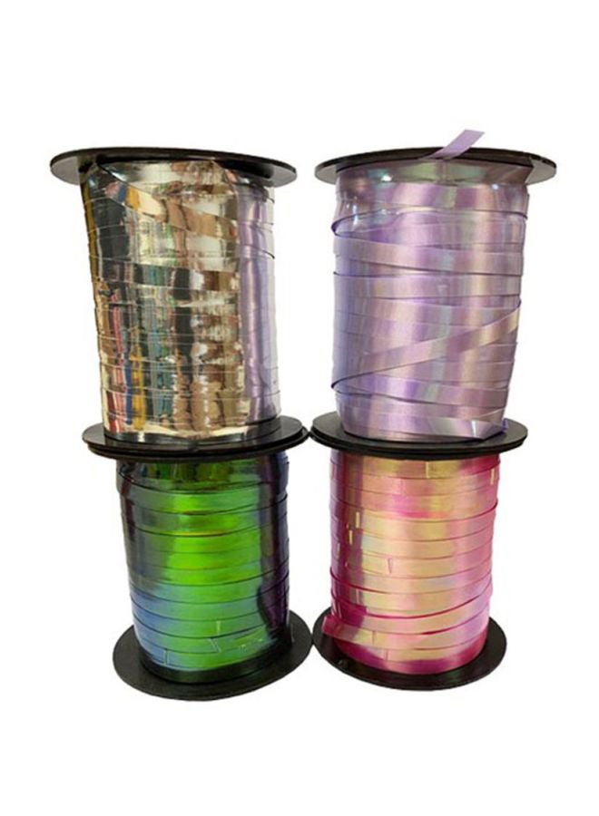 Pack Of 4 Metallic Imprime Gift Wrap Ribbons Yellow/Green/Blue - v1616525442/N39777036A_1